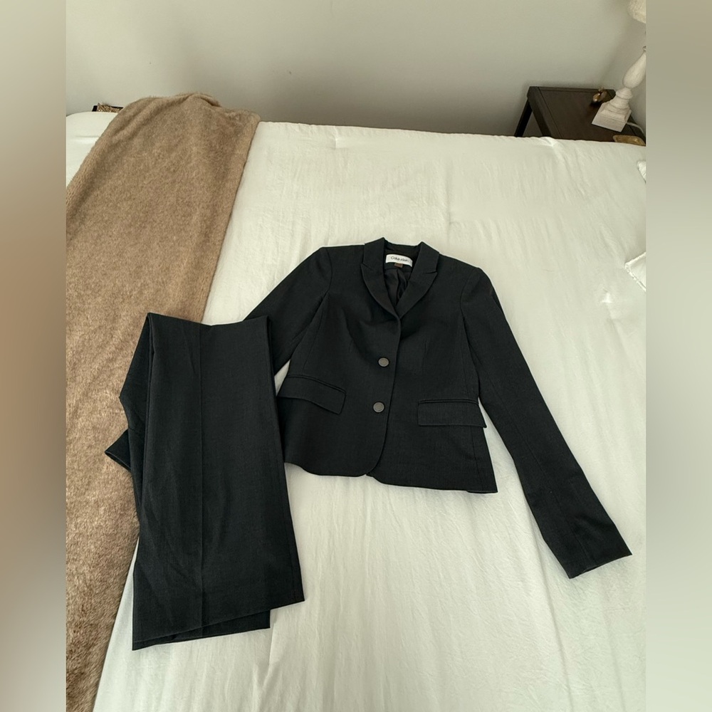 Calvin Klein Women’s Gray Blazer and Pants SET